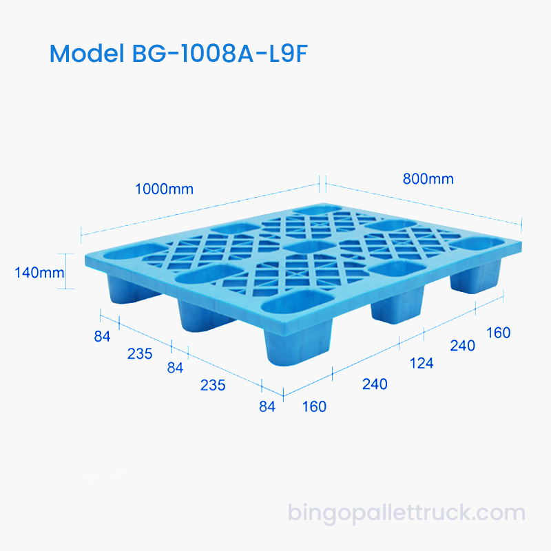 1000 × 800 mm 4-cestná vstupná mriežka s 9-stopovou HDPE plastovou paletou