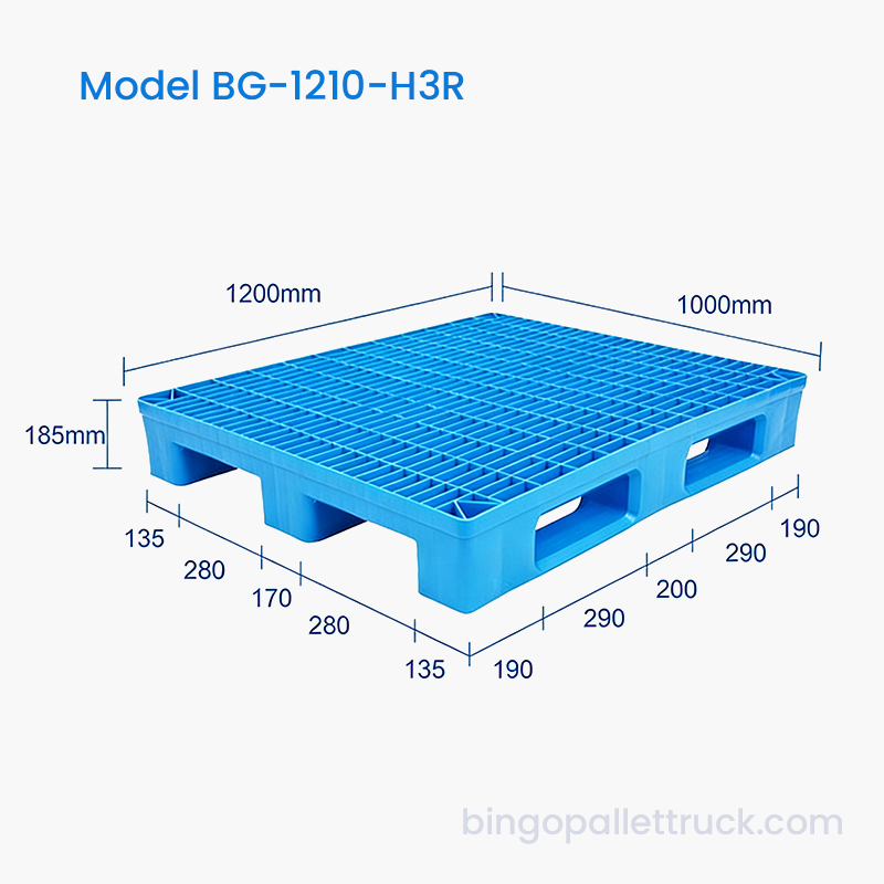Plastová paleta Heavy Duty 3 Runner s rozmermi 1200 x 1000 mm