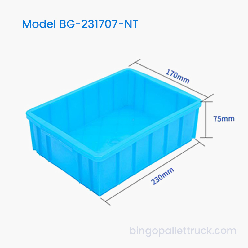 2L HDPE nestability plastový prepravný box pre malé časti strojov