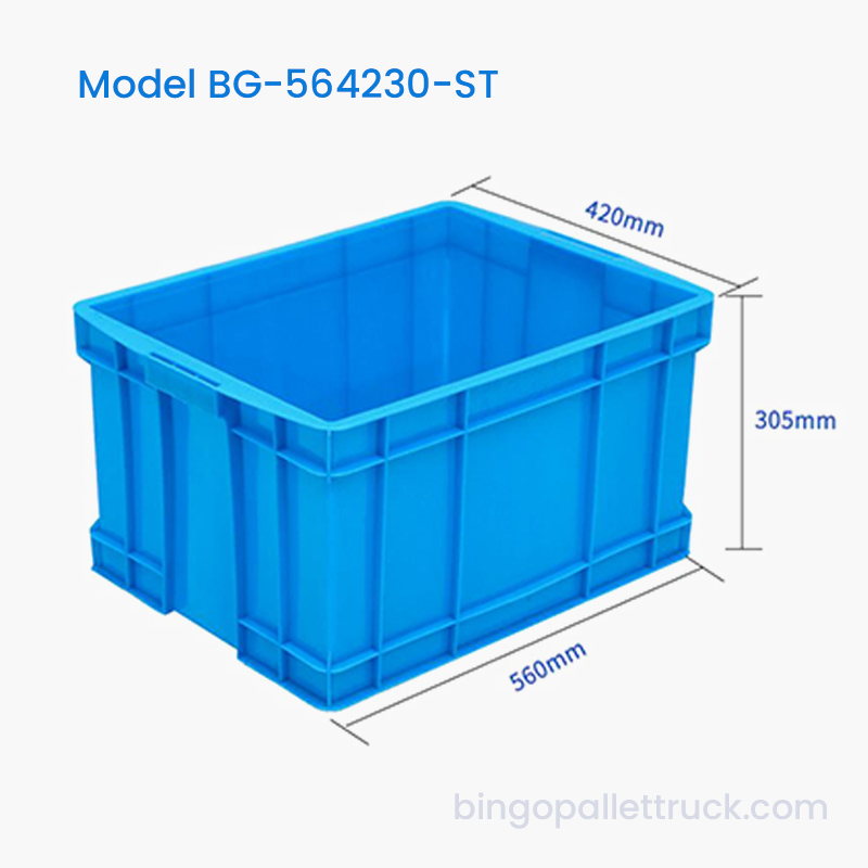 56L stohovateľný plastový tote box pre priemyselnú distribúciu a logistiku