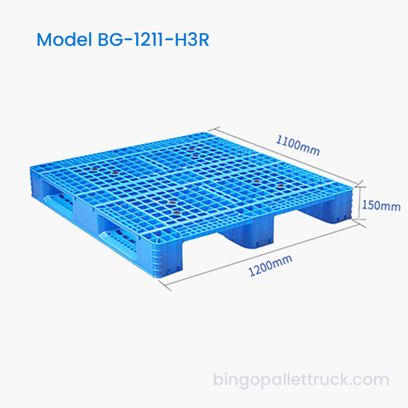 Potravinová plastová paleta HDPE 1200x1100 mm na manipuláciu so suchým tovarom