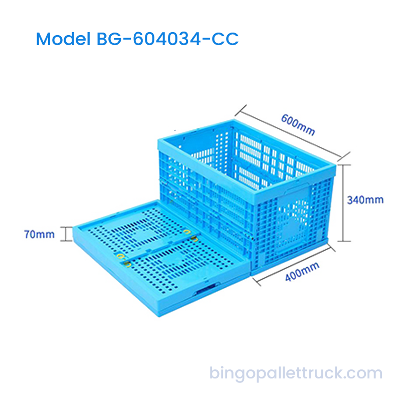 65L Collapsible Plastic Crate for Bulk Goods Transport